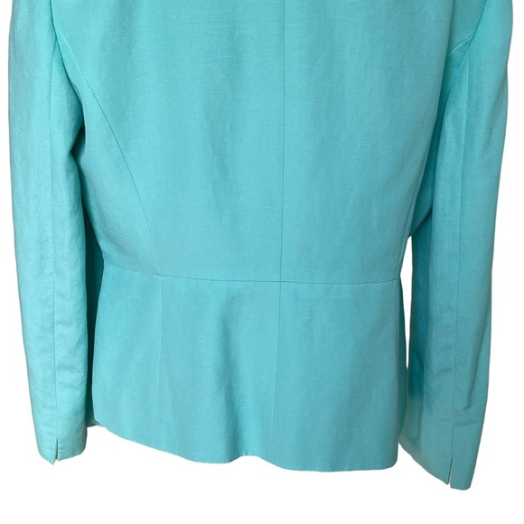 Tahari Women’s Linen Blend Snap Buttons Blazer Jacket Size 14P Mint Green - Picture 6 of 8
